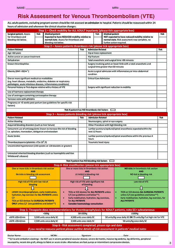 TP Risk Assessment Form CUH 2017