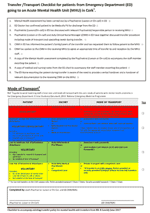 Print vform CUH to MHU transfer only
